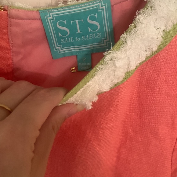 Sail and sable linen mini shift dress - Picture 2 of 3